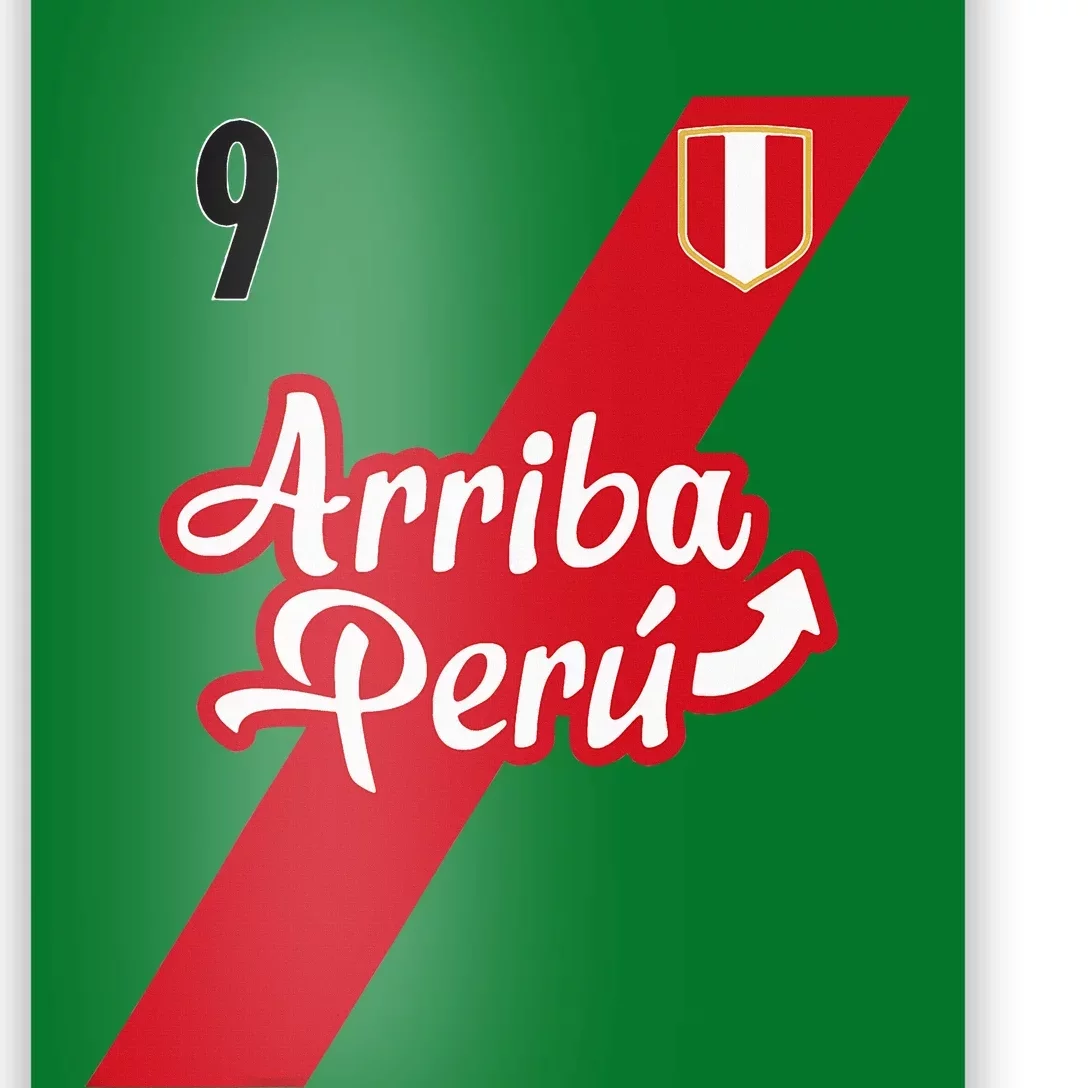 Retro Arriba Peru Soccer Jersey 9 Peruvian Futbol Poster