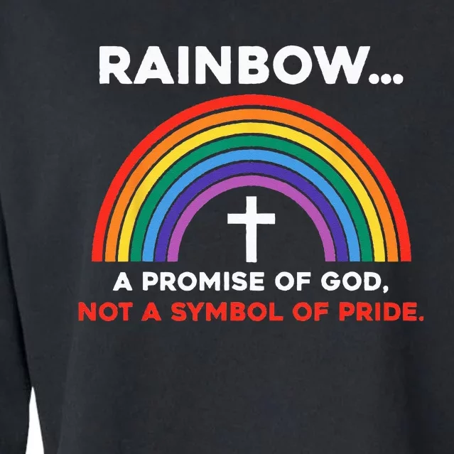 Rainbow A Promise Of God Not A Symbol Of Pride Cropped Pullover Crew