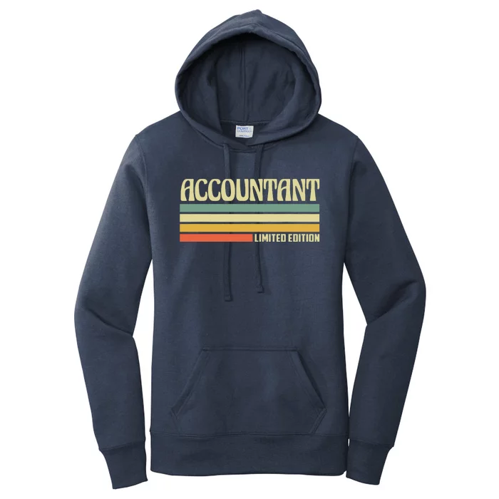 Retro Accountant Profession Job Title Co Worker Idea Women's Pullover Hoodie