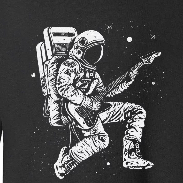 retro Astronaut playing electric guitar in space Toddler Sweatshirt