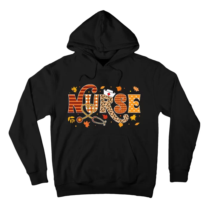 Retro Autumn Pumpkin Fall Nurse Life Thanksgiving Nurse Hoodie