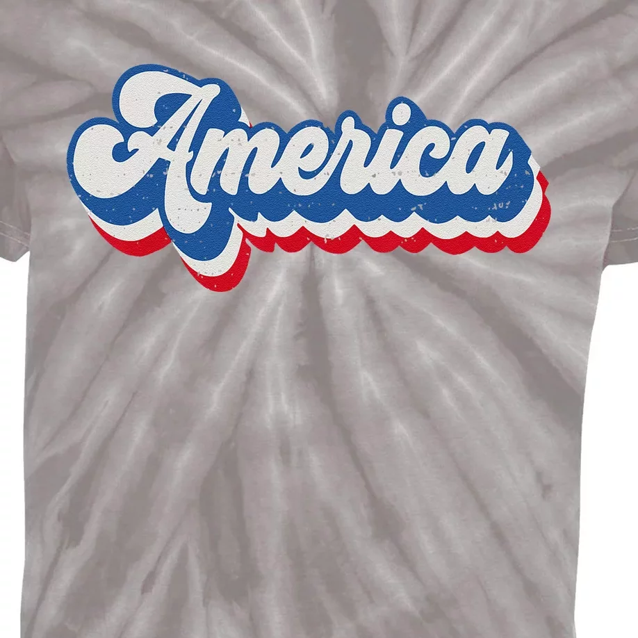 Retro America Patriotic USA 4th of July Kids Tie-Dye T-Shirt