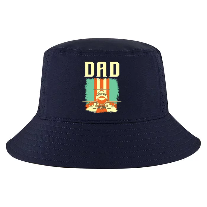 Retro Airplane Pilot Dad Plane Aviation Fathers Day Gift Cool Comfort Performance Bucket Hat