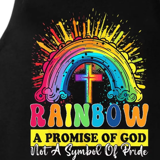 Rainbow A Promise Of God Not A Symbol Of Pride Ladies Tri-Blend Wicking Tank