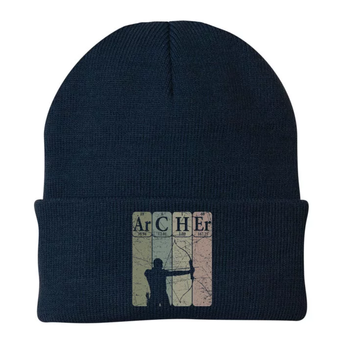 Retro Archer Periodic Table Elements Bow Hunting Archery Knit Cap Winter Beanie