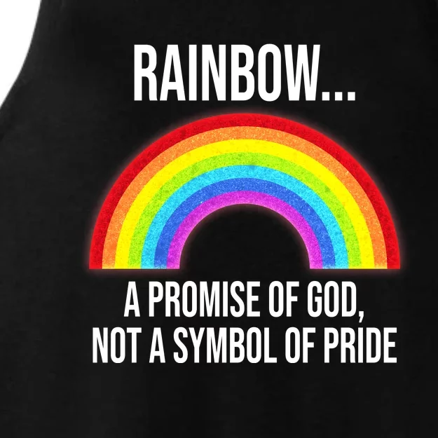 Rainbow A Promise Of God Not A Symbol Of Pride Ladies Tri-Blend Wicking Tank