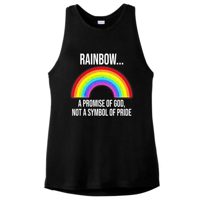 Rainbow A Promise Of God Not A Symbol Of Pride Ladies Tri-Blend Wicking Tank