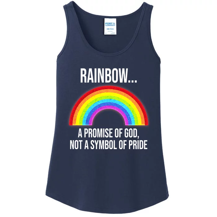 Rainbow A Promise Of God Not A Symbol Of Pride Ladies Essential Tank