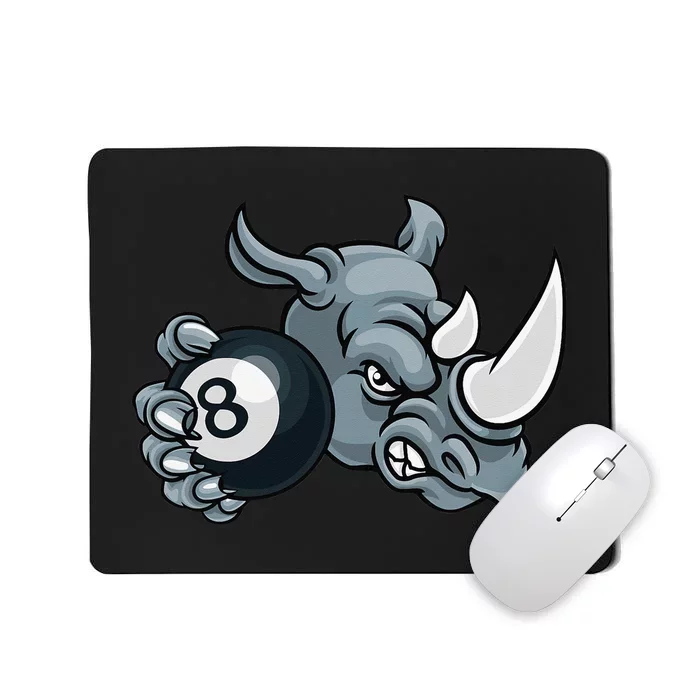 Rhino Angry Pool 8 Ball Billiards Cartoon Mousepad