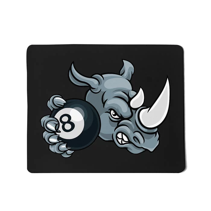 Rhino Angry Pool 8 Ball Billiards Cartoon Mousepad