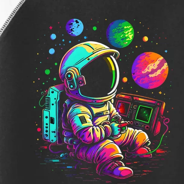 Retro Arcade Planets Universe Gaming Astronaut Toddler Fine Jersey T-Shirt