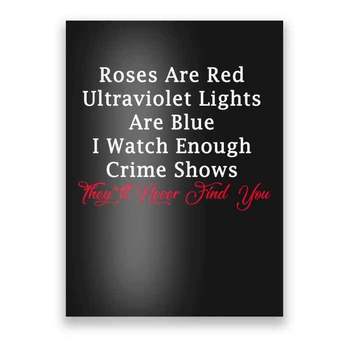 Roses Are Red Ultraviolet Lights Are Blue Poster