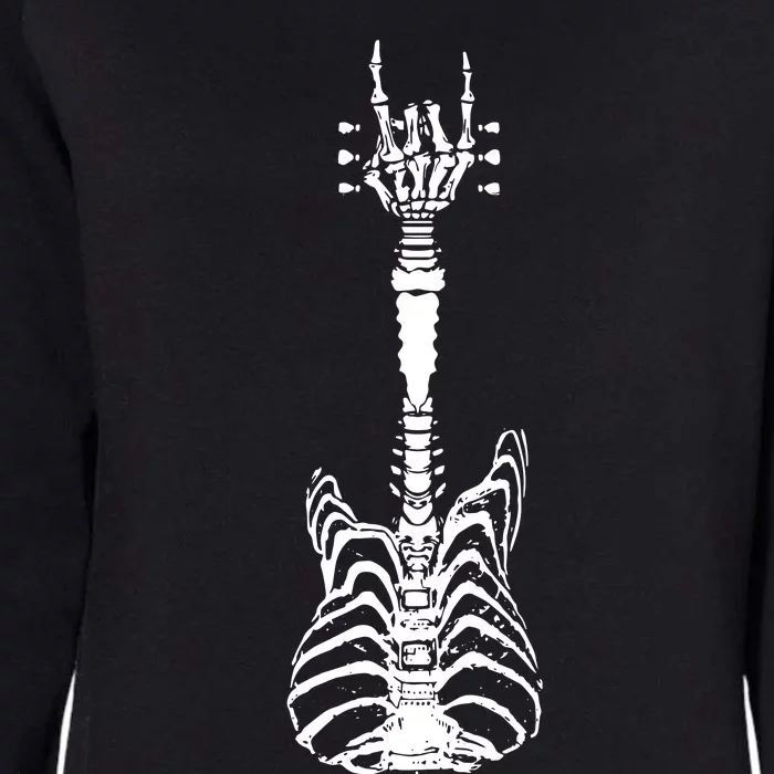 Rock And Roll Skeleton Guitar Womens California Wash Sweatshirt