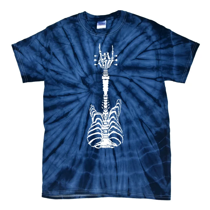 Rock And Roll Skeleton Guitar Tie-Dye T-Shirt