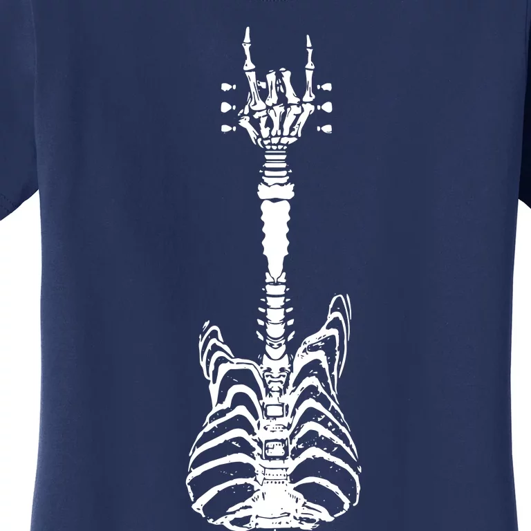 Rock And Roll Skeleton Guitar Women's T-Shirt