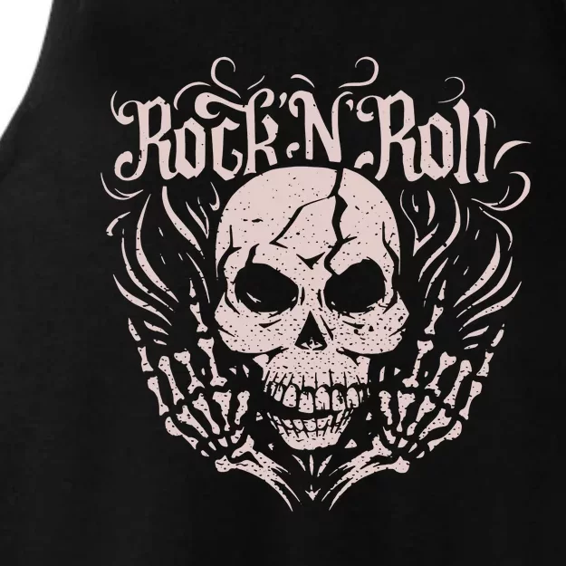 Rock And Roll Skeleton Hand Ladies Tri-Blend Wicking Tank