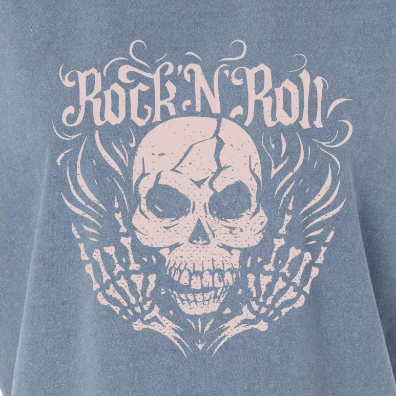 Rock And Roll Skeleton Hand Garment-Dyed Women's Muscle Tee