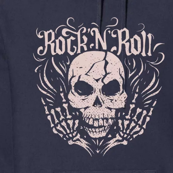 Rock And Roll Skeleton Hand Premium Hoodie