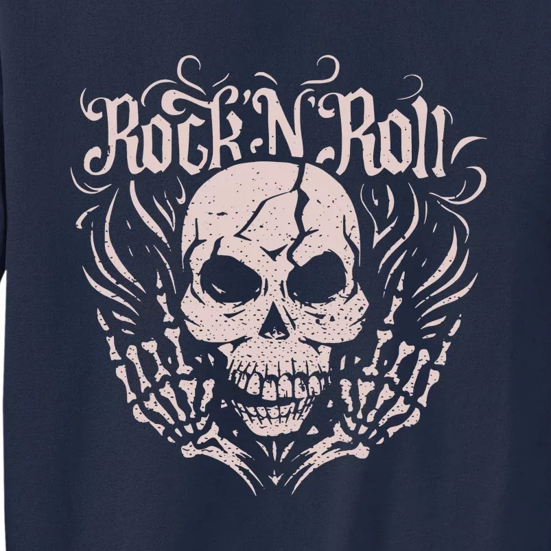 Rock And Roll Skeleton Hand Tall Sweatshirt