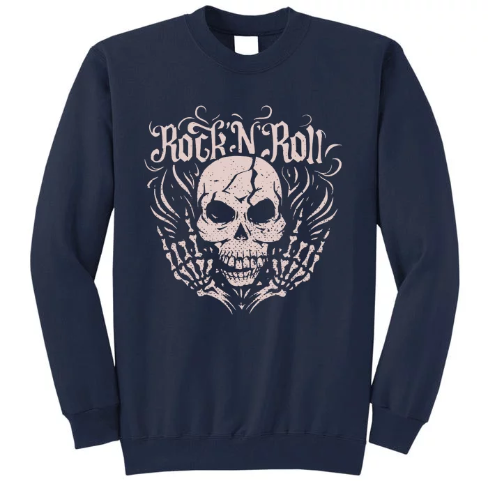 Rock And Roll Skeleton Hand Tall Sweatshirt