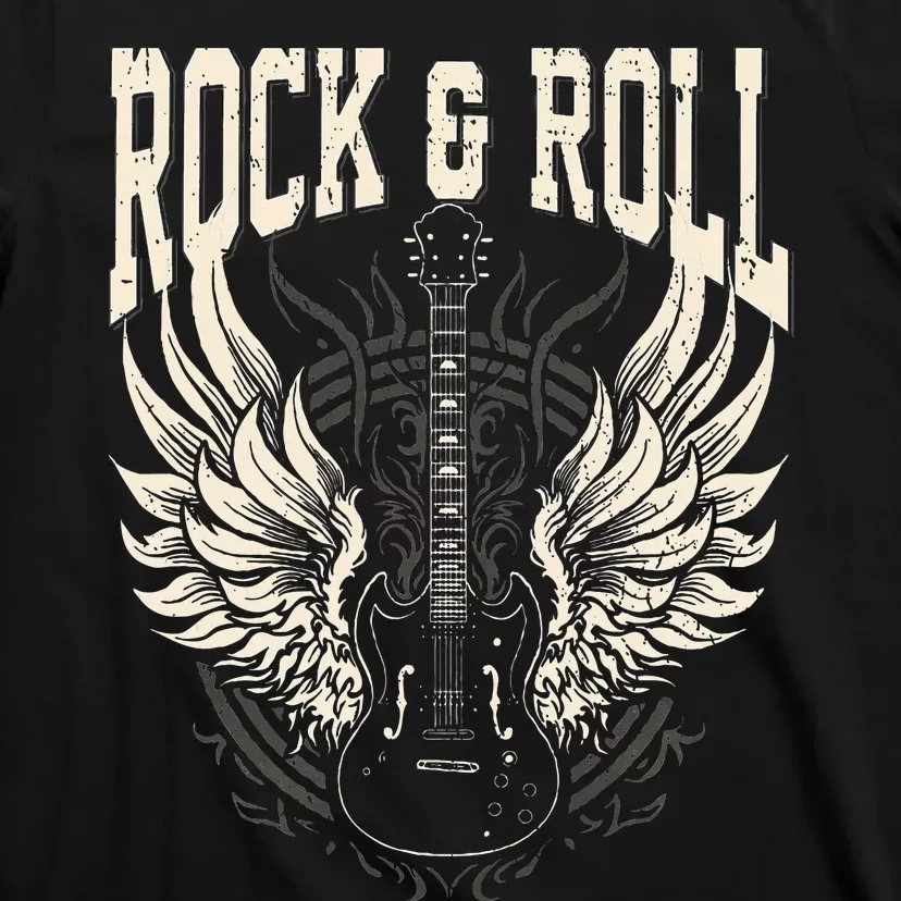 Rock And Roll Lover Gifts Cool Electric Guitar Concert Band T-Shirt