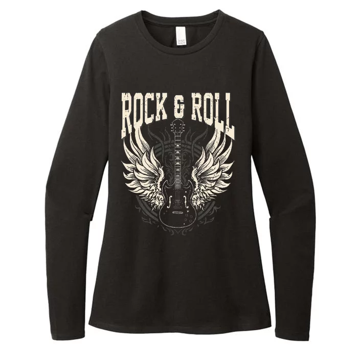 Rock And Roll Lover Gifts Cool Electric Guitar Concert Band Womens CVC Long Sleeve Shirt