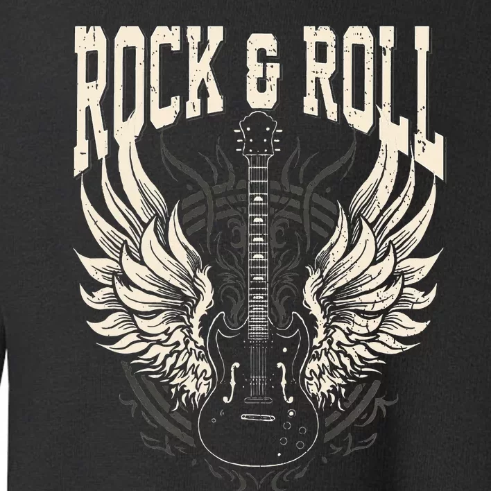 Rock And Roll Lover Gifts Cool Electric Guitar Concert Band Toddler Sweatshirt