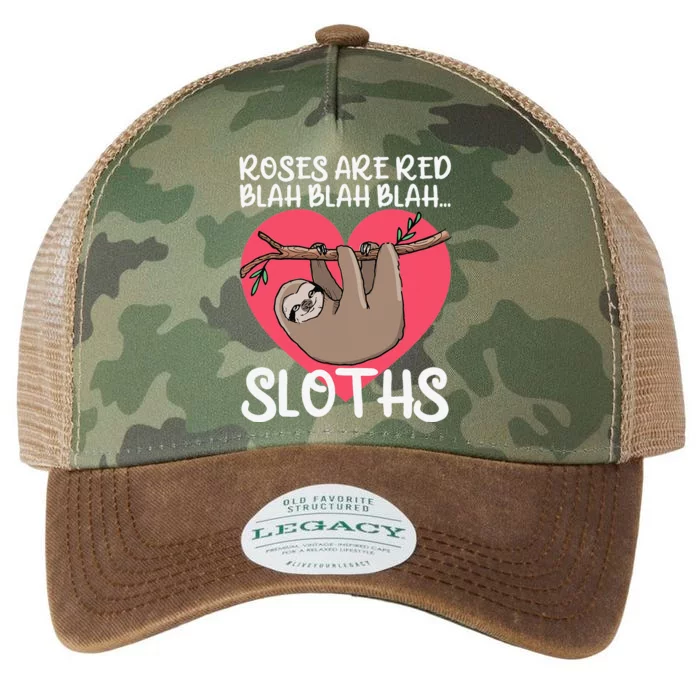 Roses Are Red Blah Sloths Sloth Valentine Sloth Legacy Tie Dye Trucker Hat