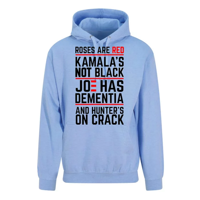 Roses Are Red KamalaS Not Black Joe Has Dementia And Hunters On Crack Unisex Surf Hoodie