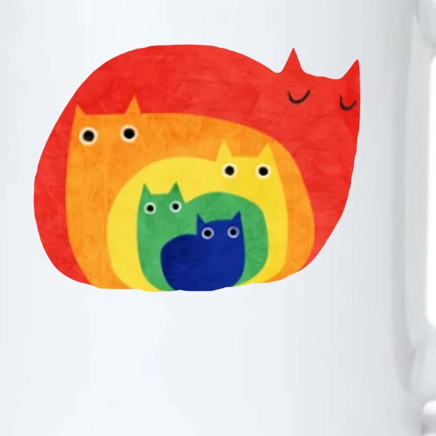 Rainbow Art Retro Cats Black Color Changing Mug