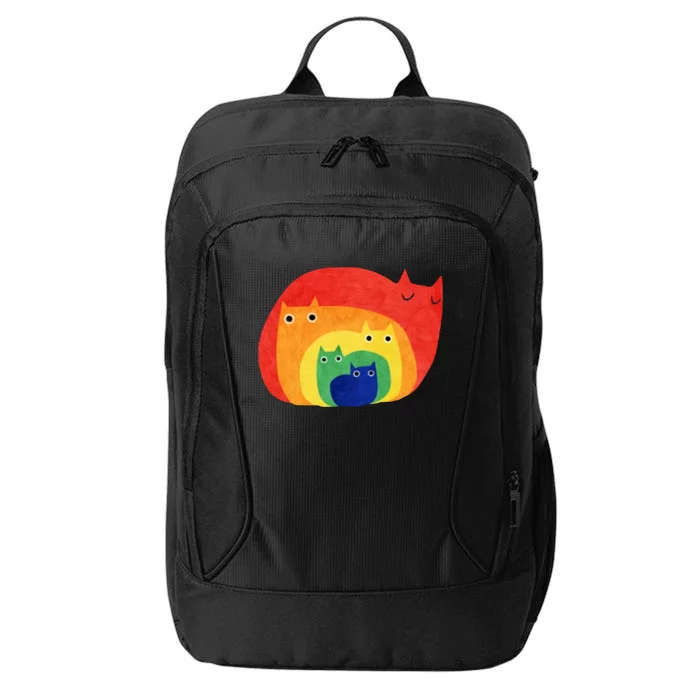 Rainbow Art Retro Cats City Backpack