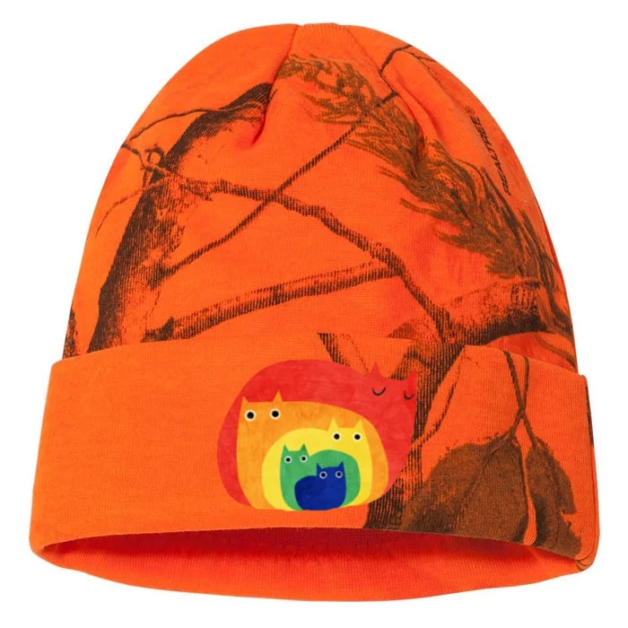 Rainbow Art Retro Cats Kati - 12in Camo Beanie