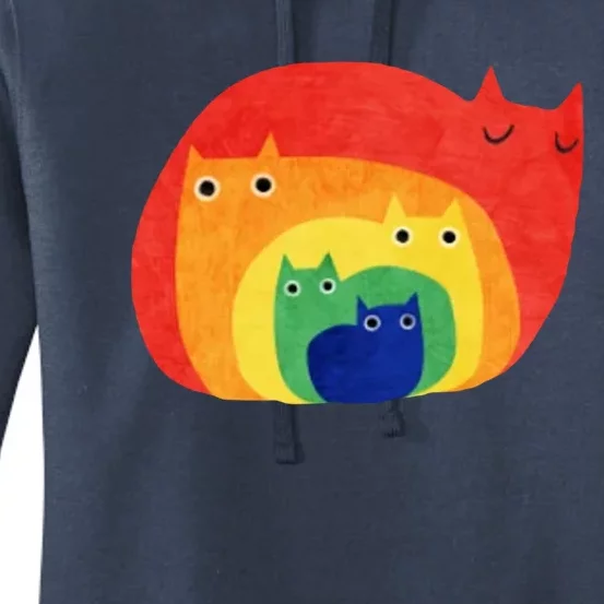 Rainbow Art Retro Cats Women's Pullover Hoodie