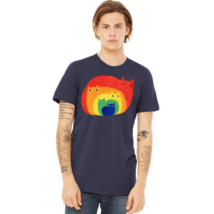 Rainbow Art Retro Cats Premium T-Shirt