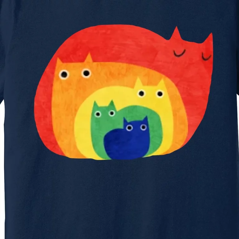 Rainbow Art Retro Cats Premium T-Shirt