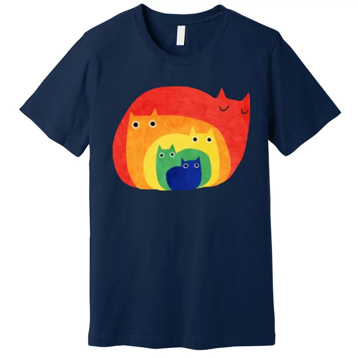 Rainbow Art Retro Cats Premium T-Shirt