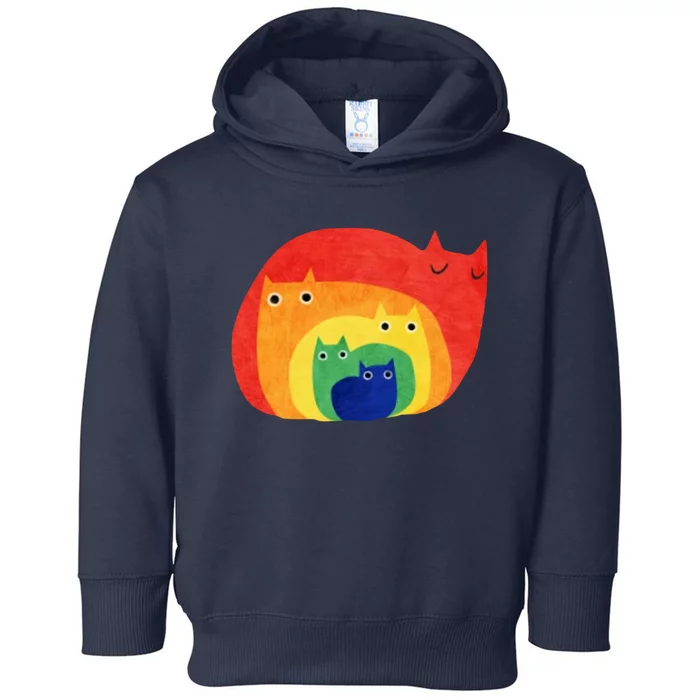 Rainbow Art Retro Cats Toddler Hoodie