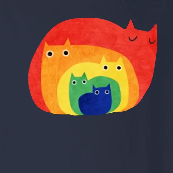 Rainbow Art Retro Cats Toddler Long Sleeve Shirt