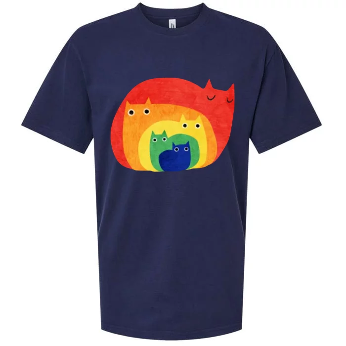 Rainbow Art Retro Cats Sueded Cloud Jersey T-Shirt