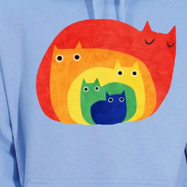 Rainbow Art Retro Cats Unisex Surf Hoodie