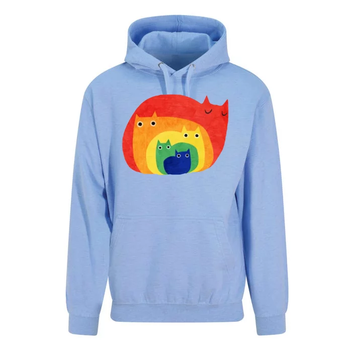 Rainbow Art Retro Cats Unisex Surf Hoodie