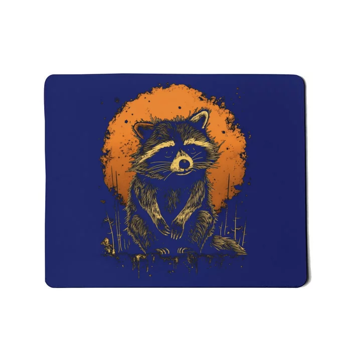 Raccoon Animal Retro Style Graphic Tees for Boy Mousepad