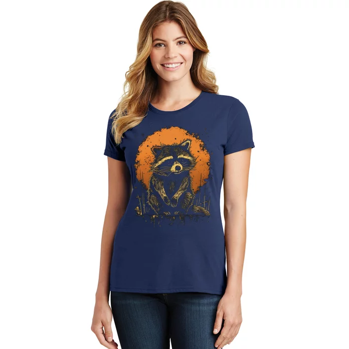 Raccoon Animal Retro Style Graphic Tees for Boy Women's T-Shirt