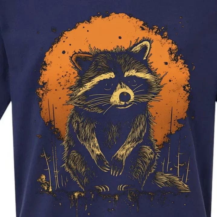 Raccoon Animal Retro Style Graphic Tees for Boy Sueded Cloud Jersey T-Shirt