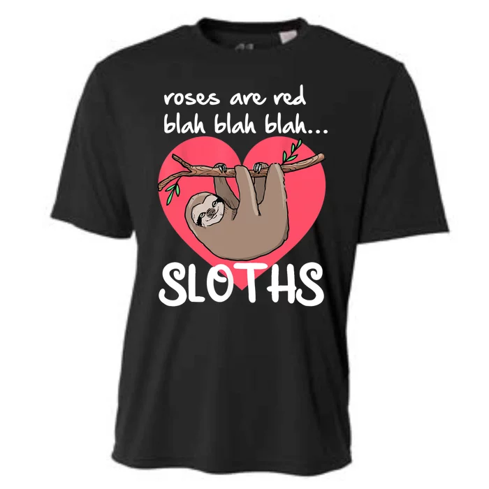 Roses Are Red Blah Sloths Meaningful Gift Sloth Valentine Meaningful Gift Sloth Cooling Performance Crew T-Shirt