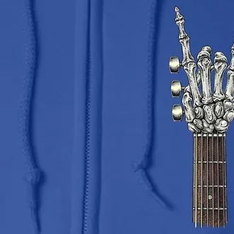 Rock And Roll Guitar Skeleton Hand Full Zip Hoodie