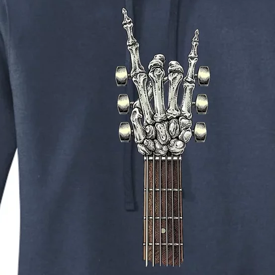 Rock And Roll Guitar Skeleton Hand Women's Pullover Hoodie