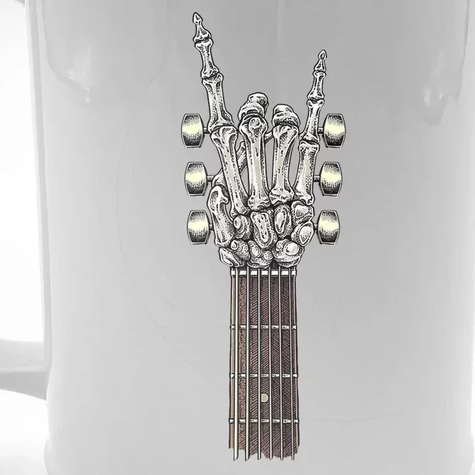 Rock And Roll Guitar Skeleton Hand Front & Back Beer Stein