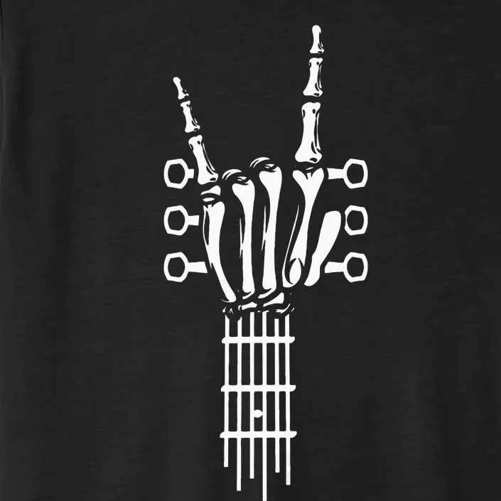 Rock And Roll Rock On Guitar Neck Cool Skeleton Hand ChromaSoft Performance T-Shirt