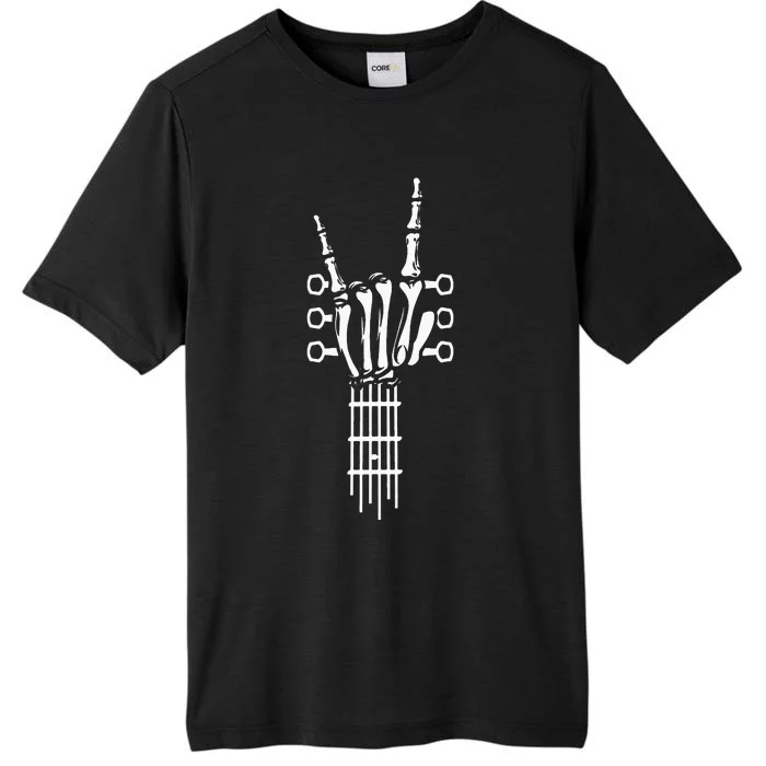 Rock And Roll Rock On Guitar Neck Cool Skeleton Hand ChromaSoft Performance T-Shirt